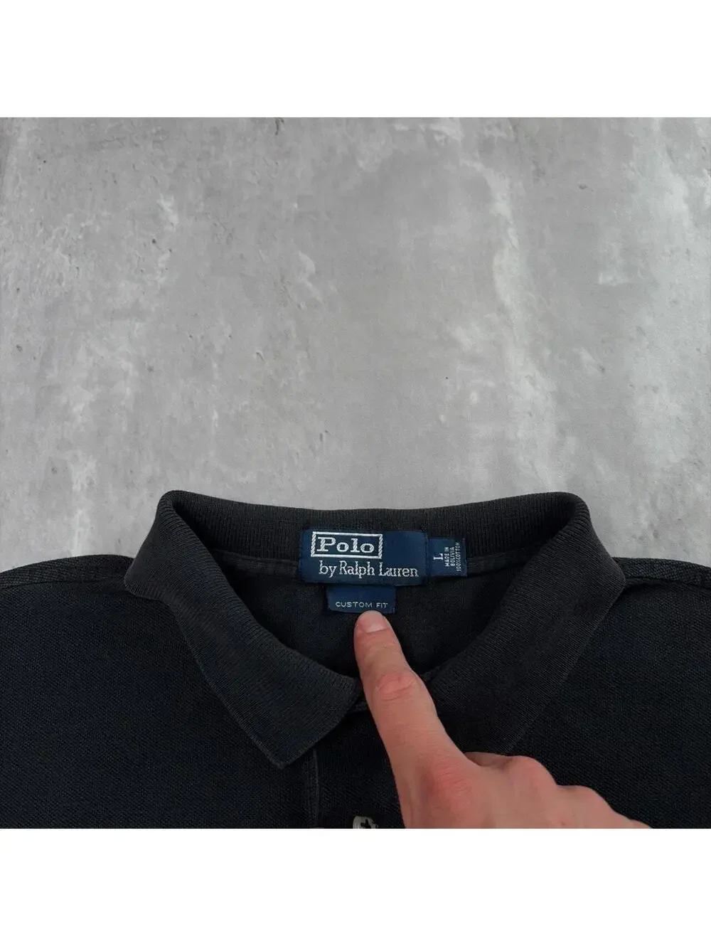 Vintage Black Polo Ralph Lauren TCU Embroidered Polo Shirt